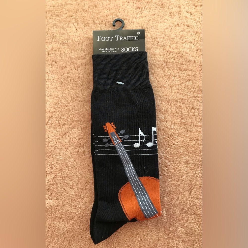 Novelty Violin Socks, Men’s